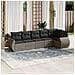 Set Divano Da Giardino 6 Pz Con Cuscini Grigio In Polyrattan - Foto miniatura 1