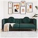 Divano a 3 Posti con Cuscini Verde Scuro in Velluto - Foto miniatura 2