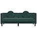Divano a 3 Posti con Cuscini Verde Scuro in Velluto - Foto miniatura 4