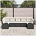 Set da Giardino 7 Pezzi con Cuscini Rattan Nero - Foto miniatura 3