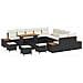 Set di Divani da Giardino  14 Pezzi con Cuscini Nero Polirattan Acacia, Set di Pranzo da Giardino  4 Pezzi con Cuscini Nero Polirattan Acacia - Foto miniatura 1