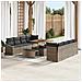 Set di Divani da Giardino da 11 Pezzi con Cuscini in Rattan Grigio Acacia,  Divano da Giardino a 2 Posti con Contenitore & Cuscini in Polyrattan Grigio,  Set da Pranzo da Giardino da 3 Pezzi con Cuscini in Polyrattan Grigio Acacia - Foto miniatura 2