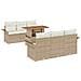 Set di Divano da Giardino da 7 Pezzi con Cuscini Beige in Rattan Polietilene - Foto miniatura 1