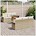 Set di Divano da Giardino da 7 Pezzi con Cuscini Beige in Rattan Polietilene - Foto miniatura 3
