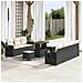 Set Divano da Giardino  10 Pezzi con Cuscini Polyrattan Nero Acacia, Set da Pranzo da Giardino  3 Pezzi con Cuscini Polyrattan Nero Acacia - Foto miniatura 2