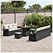 Set Divano da Giardino  10 Pezzi con Cuscini Polyrattan Nero Acacia, Set da Pranzo da Giardino  3 Pezzi con Cuscini Polyrattan Nero Acacia - Foto miniatura 3