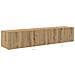 Mobile TV da Parete con Luci LED 2 pz Rovere Artigianale 80x35x31 cm - Foto miniatura 6