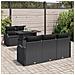 Set Divano Giardino  6 Pezzi con Cuscini Rattan Polyrattan Nero, Divano Giardino 2 Posti  con Cuscini Rattan Polyrattan Nero - Foto miniatura 3