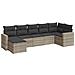 Set Divani da Giardino 7pz con Cuscini Grigio Chiaro Polyrattan - Foto miniatura 1