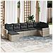 Set Divani da Giardino 7pz con Cuscini Grigio Chiaro Polyrattan - Foto miniatura 2