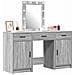 Tavolo da Trucco con cassetto 3 pcs Grigio 50 x 41 x 135 cm - Foto miniatura 3