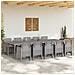 Set da Pranzo per Giardino 11 pcs Grigio chiaro Polipropilene - Foto miniatura 3