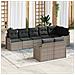 Set Divano da Giardino con cuscino 8 pcs Grigio Poly Rattan - Foto miniatura 2