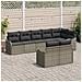 Set Divano da Giardino con cuscino 8 pcs Grigio Poly Rattan - Foto miniatura 3