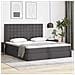 Letto con contenitore e LED Grigio 160 x 200 cm Pelle Sintetica - Foto miniatura 2