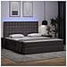 Letto con contenitore e LED Grigio 160 x 200 cm Pelle Sintetica - Foto miniatura 5