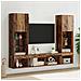 Unità a muro per TV con LED con led 5 pcs Legno vecchio - Foto miniatura 2