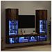 Unità a muro per TV con LED con led 5 pcs Legno vecchio - Foto miniatura 5