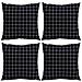 Cuscini Scatter a scacchi 4 pcs Quadro Nero 50 x 50 cm - Foto miniatura 1