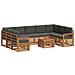 Set divani 10 pcs Naturale e Antracite Legno di Acacia Massello - Foto miniatura 1