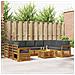 Set divani 10 pcs Naturale e Antracite Legno di Acacia Massello - Foto miniatura 2