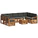 Set divani 10 pcs Naturale e Antracite Legno di Acacia Massello - Foto miniatura 3