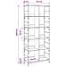 Libreria Rovere artigianale 78,5 x 33 x 188,5 cm metallo PB - Foto miniatura 6