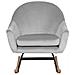 Poltrona A Dondolo In Velluto Grigio Chiaro Oxie - Foto miniatura 15