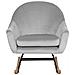 Poltrona A Dondolo In Velluto Grigio Chiaro Oxie - Foto miniatura 16