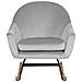 Poltrona A Dondolo In Velluto Grigio Chiaro Oxie - Foto miniatura 26
