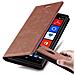 Custodia Compatibile Con Nokia Lumia 830 In Marrone Cappuccino - Coperchio Protettiva Con Chiusura Magnetica, Funzione Stand E Tasca Per Le Carte - Foto miniatura 1