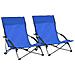 Sedie da Spiaggia Pieghevoli 2 pz in Tessuto Blu - Foto miniatura 1