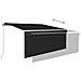Tenda da Sole Retrattile Manuale con LED 3,5x2,5 m Antracite - Foto miniatura 4