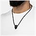 Collana da Uomo in Vera Pelle, ""Skull"", 60cm, Nero - Foto miniatura 2