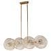 Lampadario Contemporaneo Aster Lineare Metallo Oro 8 Luci Con Diffusore In Vetro - Foto miniatura 1