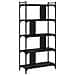 Libreria Nera 5 Ripiani 76x32x158 Cm Legno Multistrato - Foto miniatura 2