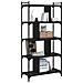 Libreria Nera 5 Ripiani 76x32x158 Cm Legno Multistrato - Foto miniatura 3