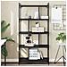 Libreria Nera 5 Ripiani 76x32x158 Cm Legno Multistrato - Foto miniatura 1