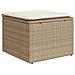 Sgabello Giardino Con Cuscino Beige 55x55x37 Cm In Polyrattan - Foto miniatura 2