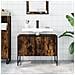 Mobile Lavabo Bagno Rovere Fumo 60x30x60 Cm Legno Multistrato - Foto miniatura 2