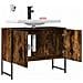 Mobile Lavabo Bagno Rovere Fumo 60x30x60 Cm Legno Multistrato - Foto miniatura 6