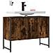 Mobile Lavabo Bagno Rovere Fumo 60x30x60 Cm Legno Multistrato - Foto miniatura 8