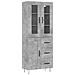 Credenza Grigio Cemento 69,5x34x180 Cm In Legno Multistrato - Foto miniatura 1