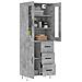 Credenza Grigio Cemento 69,5x34x180 Cm In Legno Multistrato - Foto miniatura 2