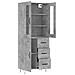 Credenza Grigio Cemento 69,5x34x180 Cm In Legno Multistrato - Foto miniatura 3