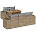 Set Divano Da Giardino 6 Pz Con Cuscini Beige In Polyrattan - Foto miniatura 1