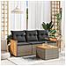 Set Divani Da Giardino 4 Pz Con Cuscini In Polyrattan Grigio - Foto miniatura 1