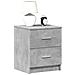 Comodino Con 2 Cassetti Grigio Cemento 40x36x50 Cm - Foto miniatura 1