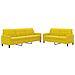 Set Di Divani 2 Pz Con Cuscini Giallo In Velluto - Foto miniatura 2