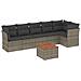Set Divani Da Giardino 7 Pz Con Cuscini Grigio In Polyrattan - Foto miniatura 2